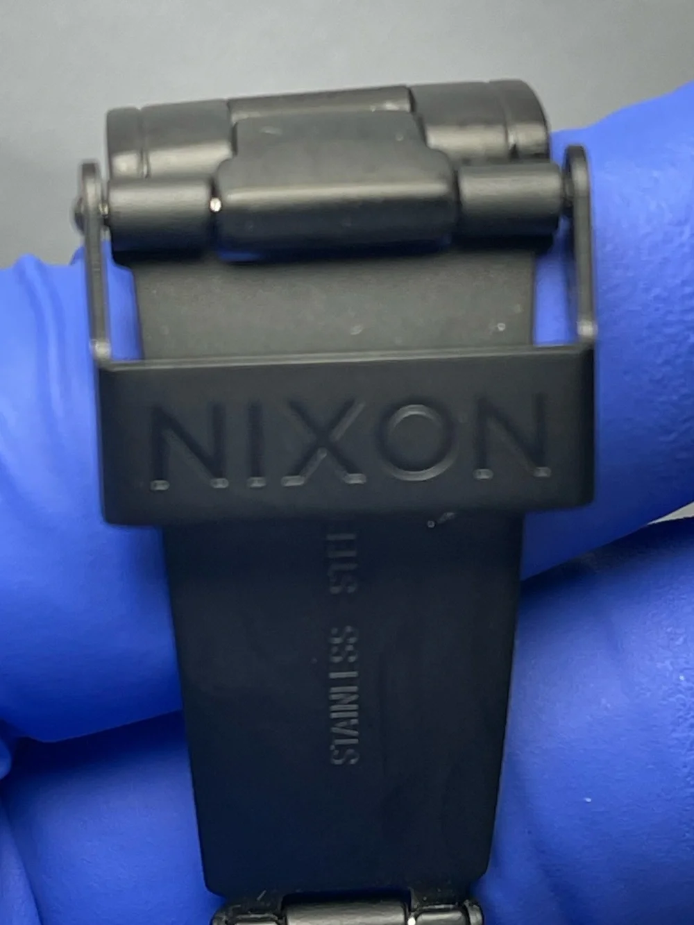 Nixon Charger Black Stainless Steel Chronograph Watch with Orange Hands